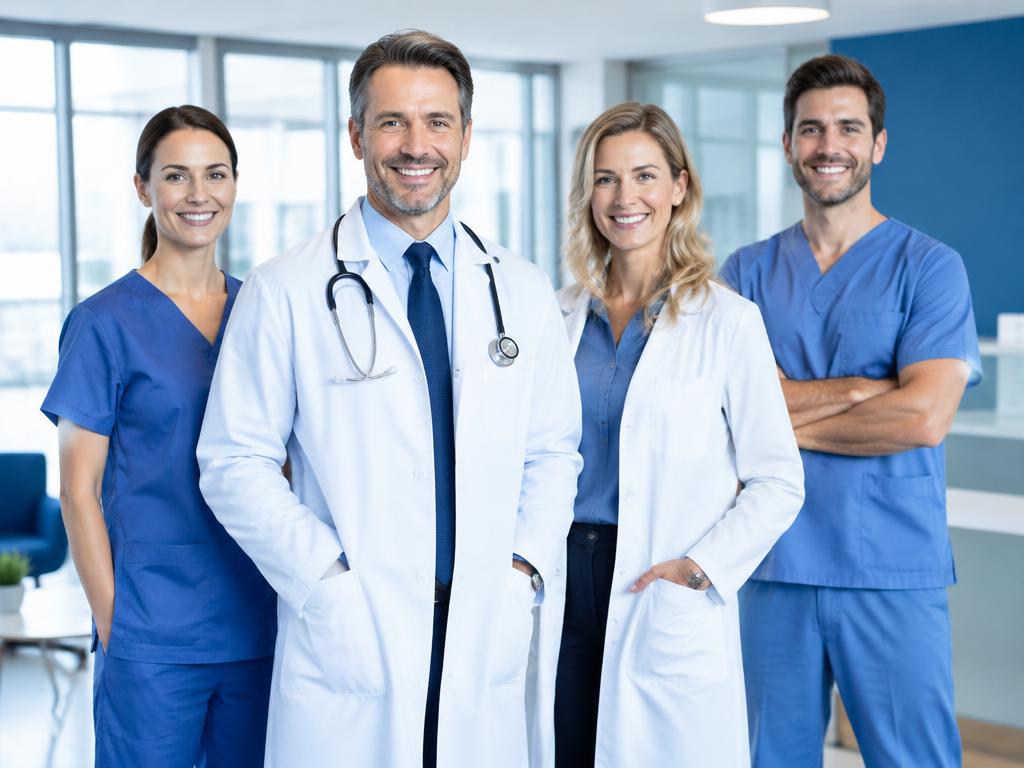 Equipo de trabajo de ARTHROSI en instalaciones médicas